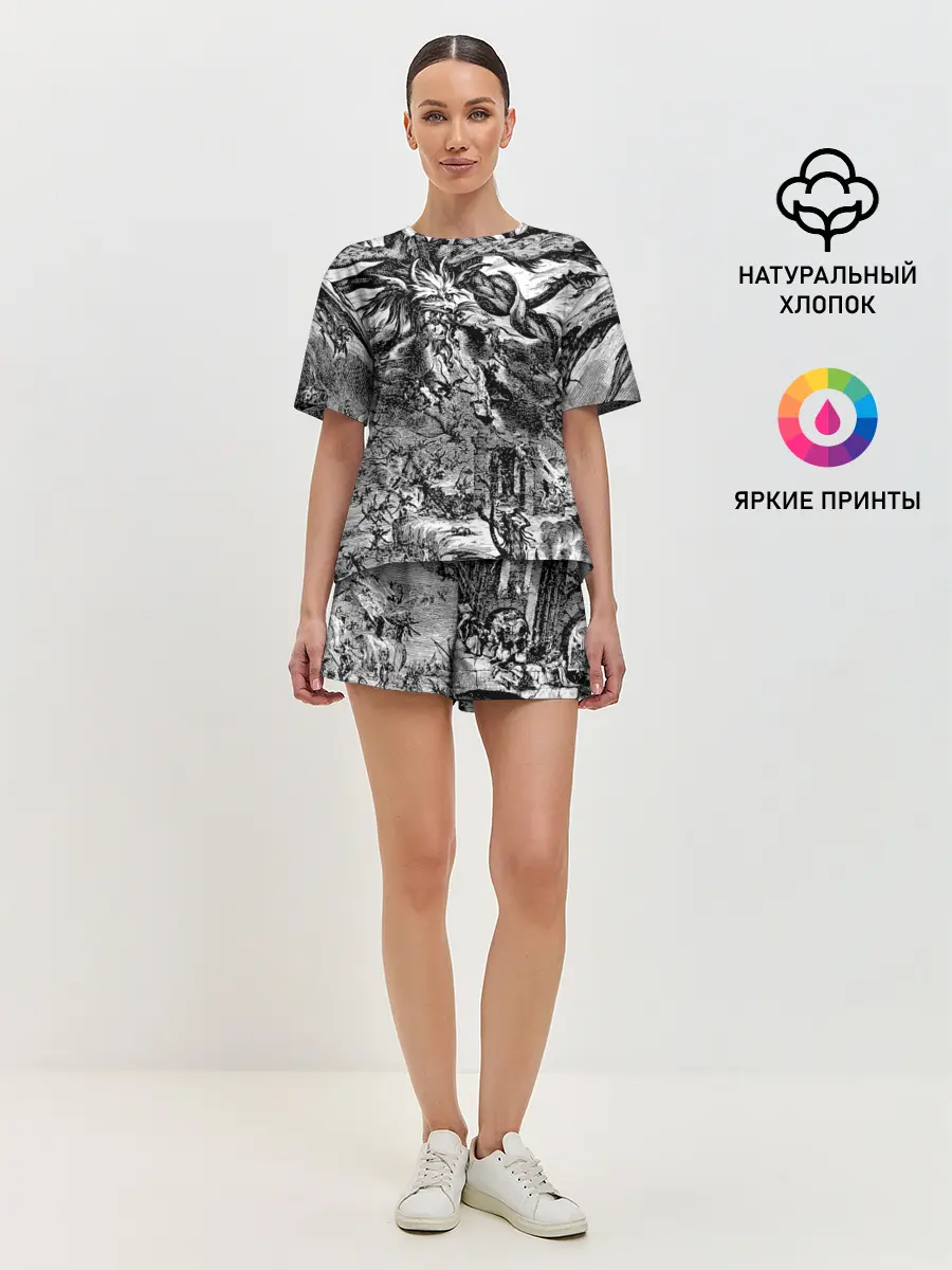 Женская пижама с шортами / Демонический хаос
