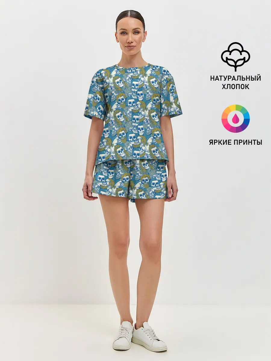 Женская пижама с шортами / Стильные Мертвецы