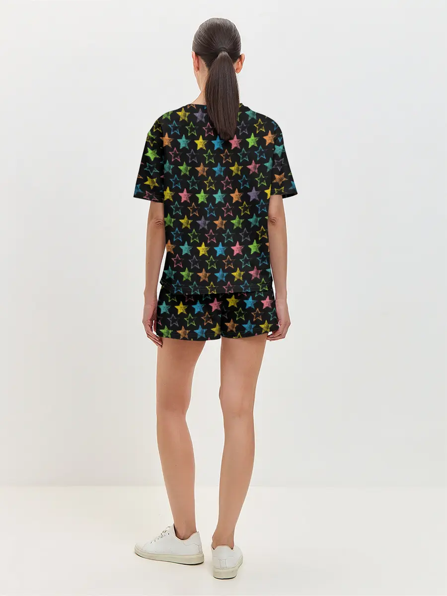 Женская пижама с шортами / Звездный череп