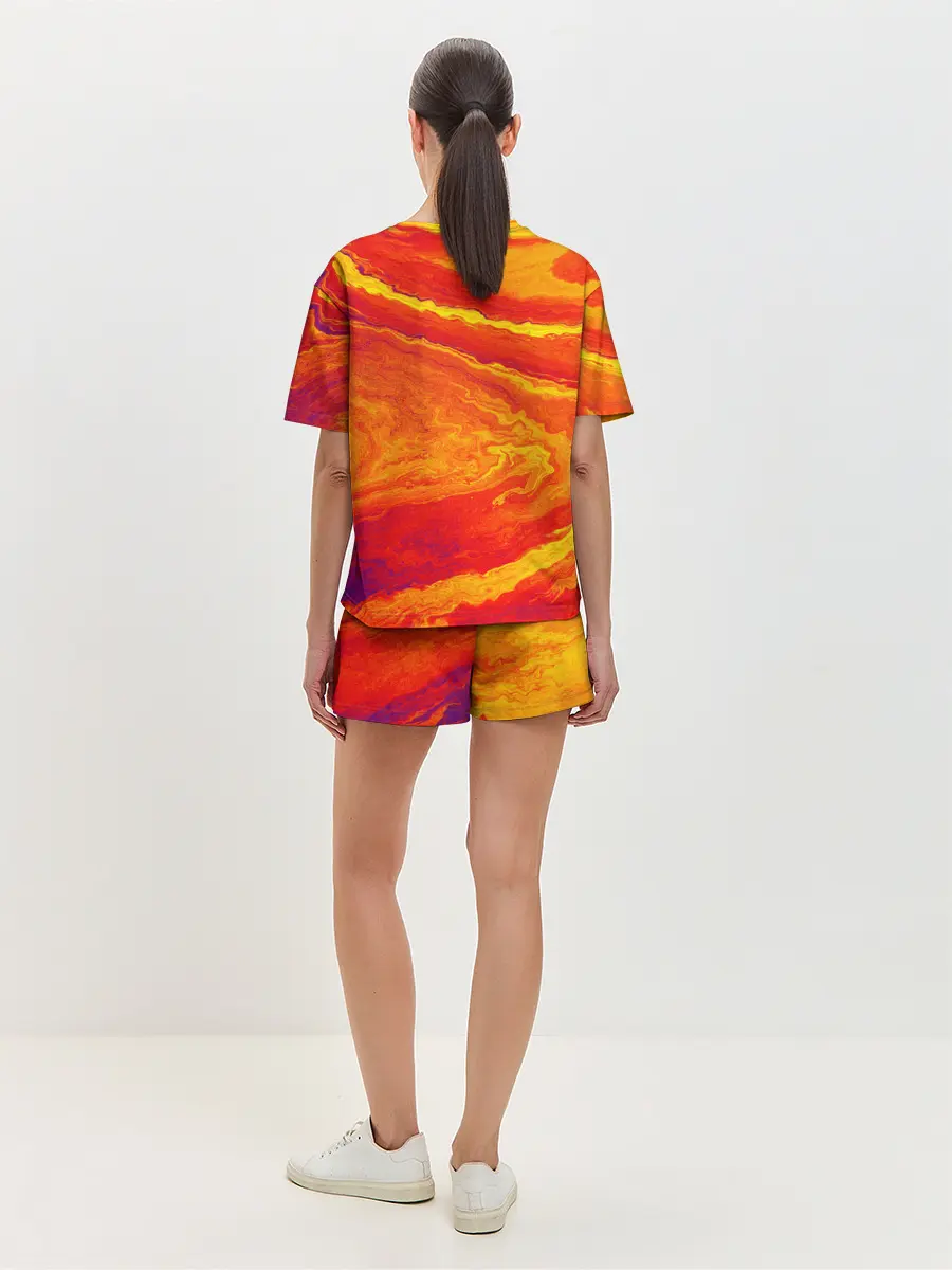 Женская пижама с шортами / ПЯТНО ЮПИТЕРА | ОРАНЖЕВЫЙ ГРАНЖ