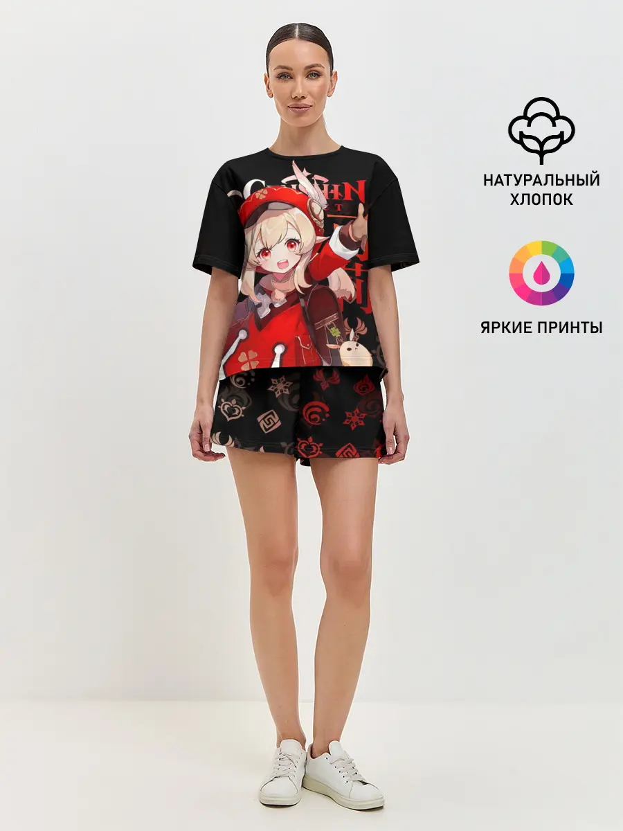 Женская пижама с шортами / Кли, Genshin Impact