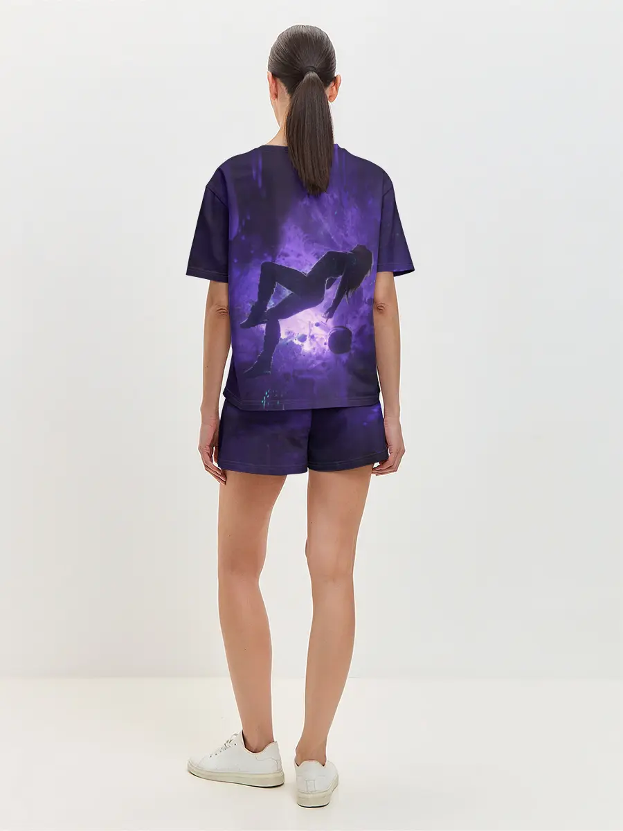 Женская пижама с шортами / Space X Girl in zero gravity