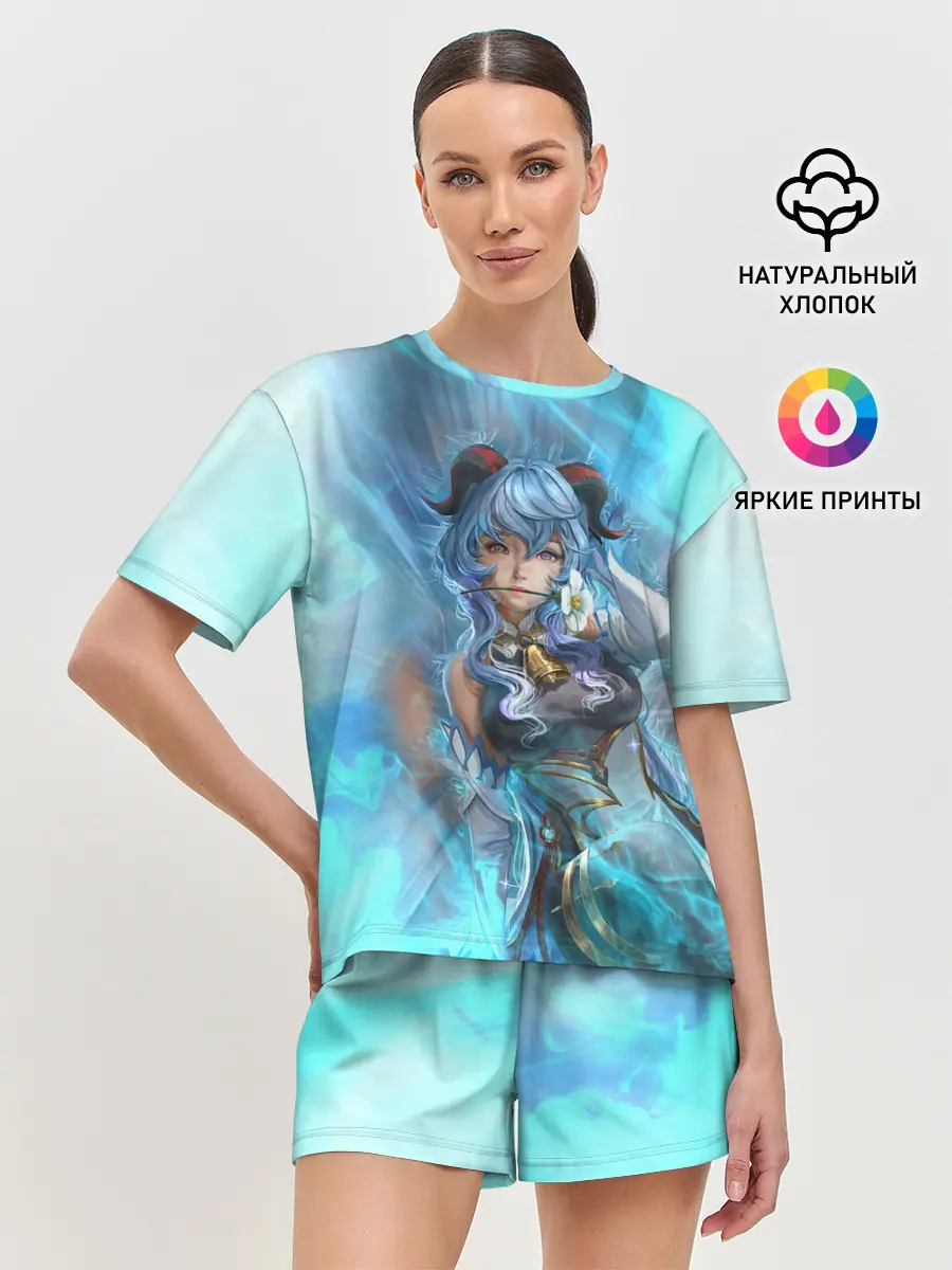 Женская пижама с шортами / Гань Юй | Ganyu | Геншин Импакт