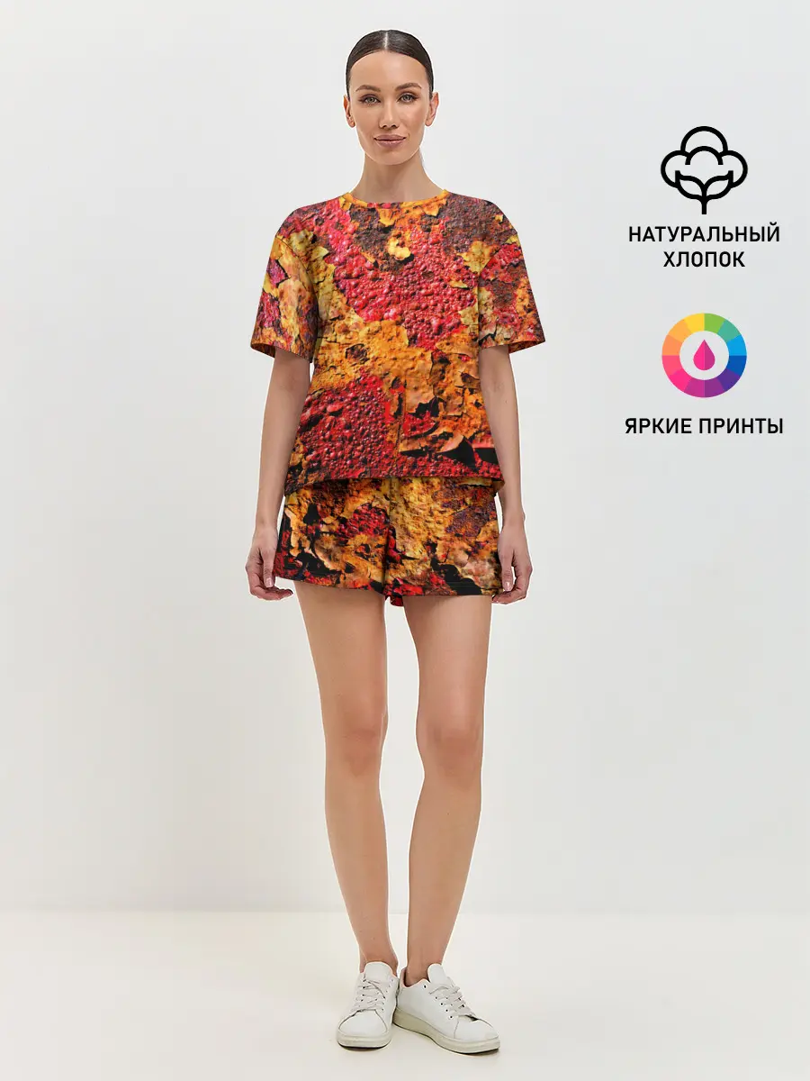 Женская пижама с шортами / Живопись коррозии металла