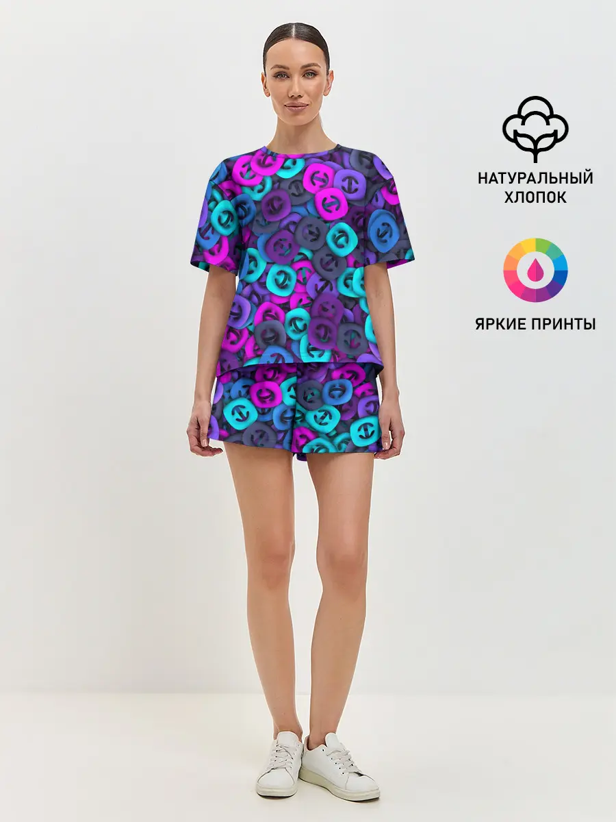 Женская пижама с шортами / Неоновые снаперсы