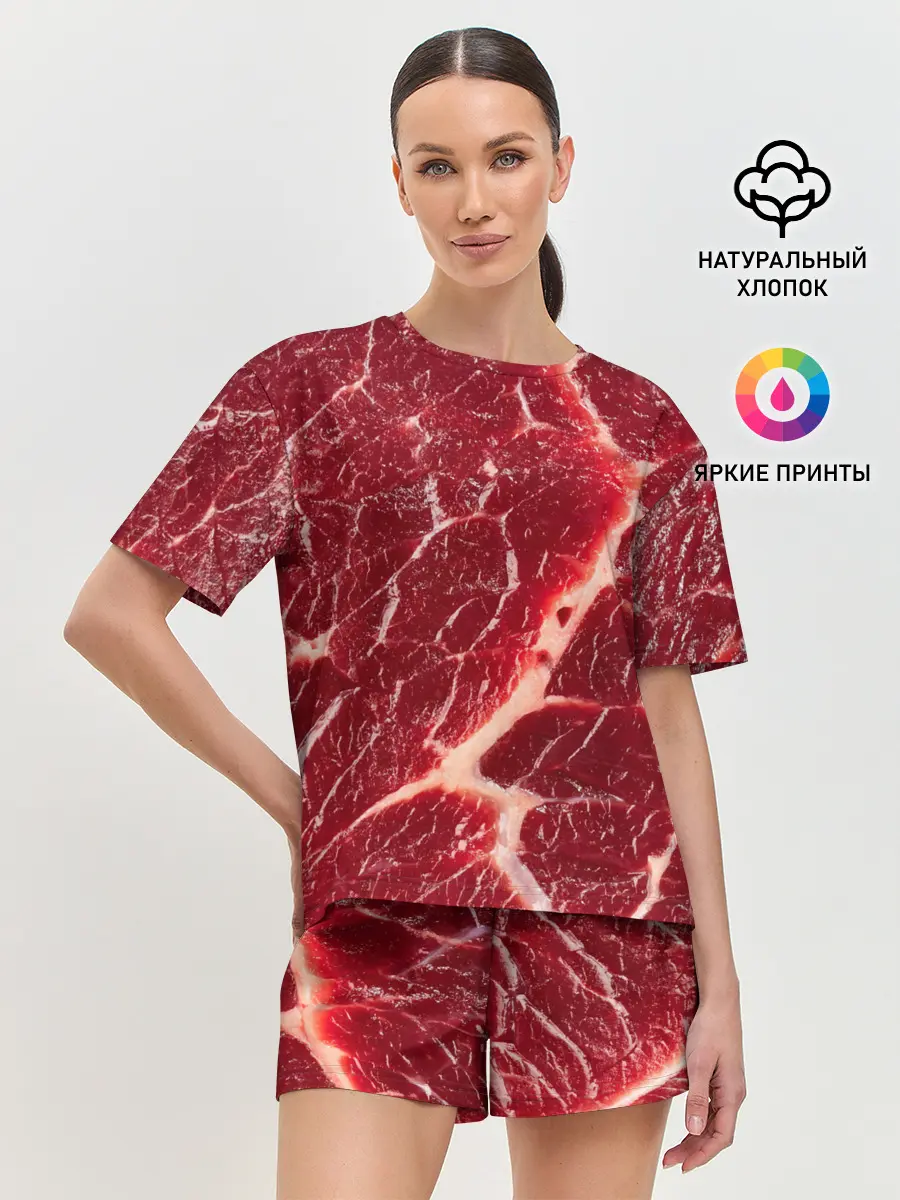 Женская пижама с шортами / Мясо на Хэллоуин