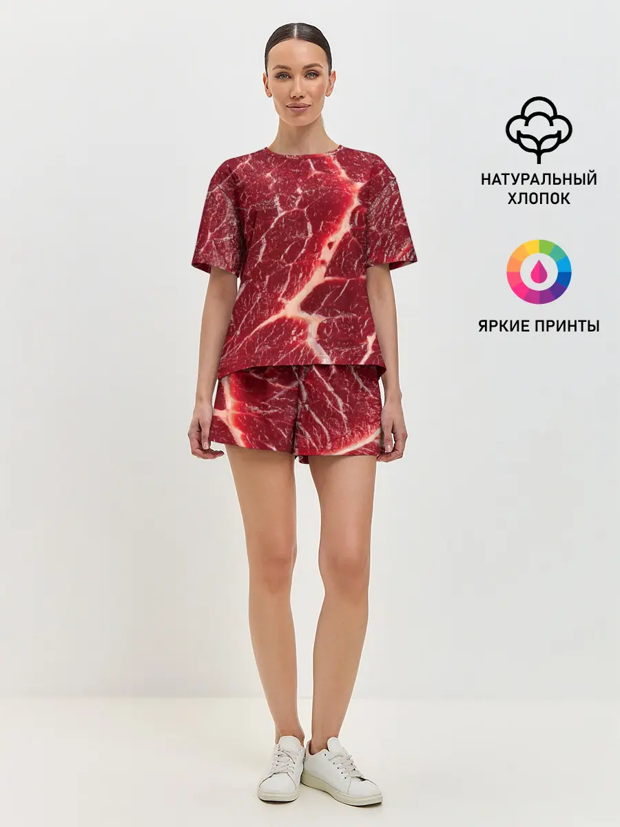 Женская пижама с шортами / Мясо на Хэллоуин