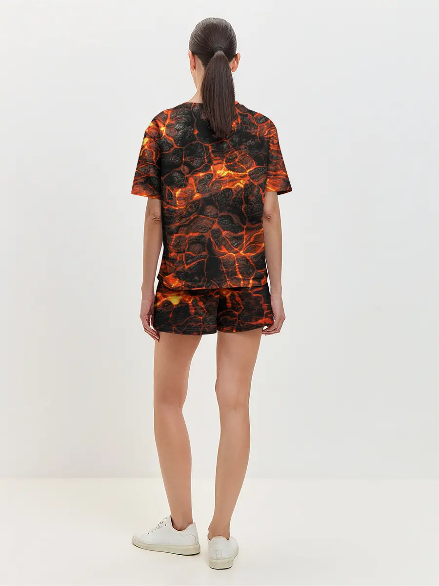 Женская пижама с шортами / Горящая лава
