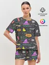 Женская пижама с шортами / Уютный Halloween