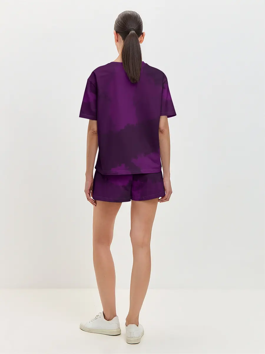 Женская пижама с шортами / Рисованные линии