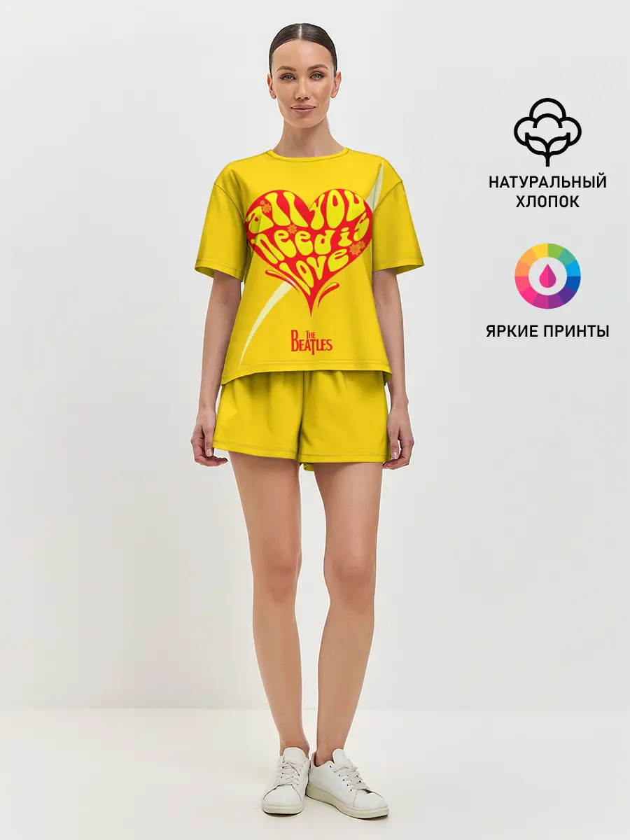 Женская пижама с шортами / All u need is love Beatles