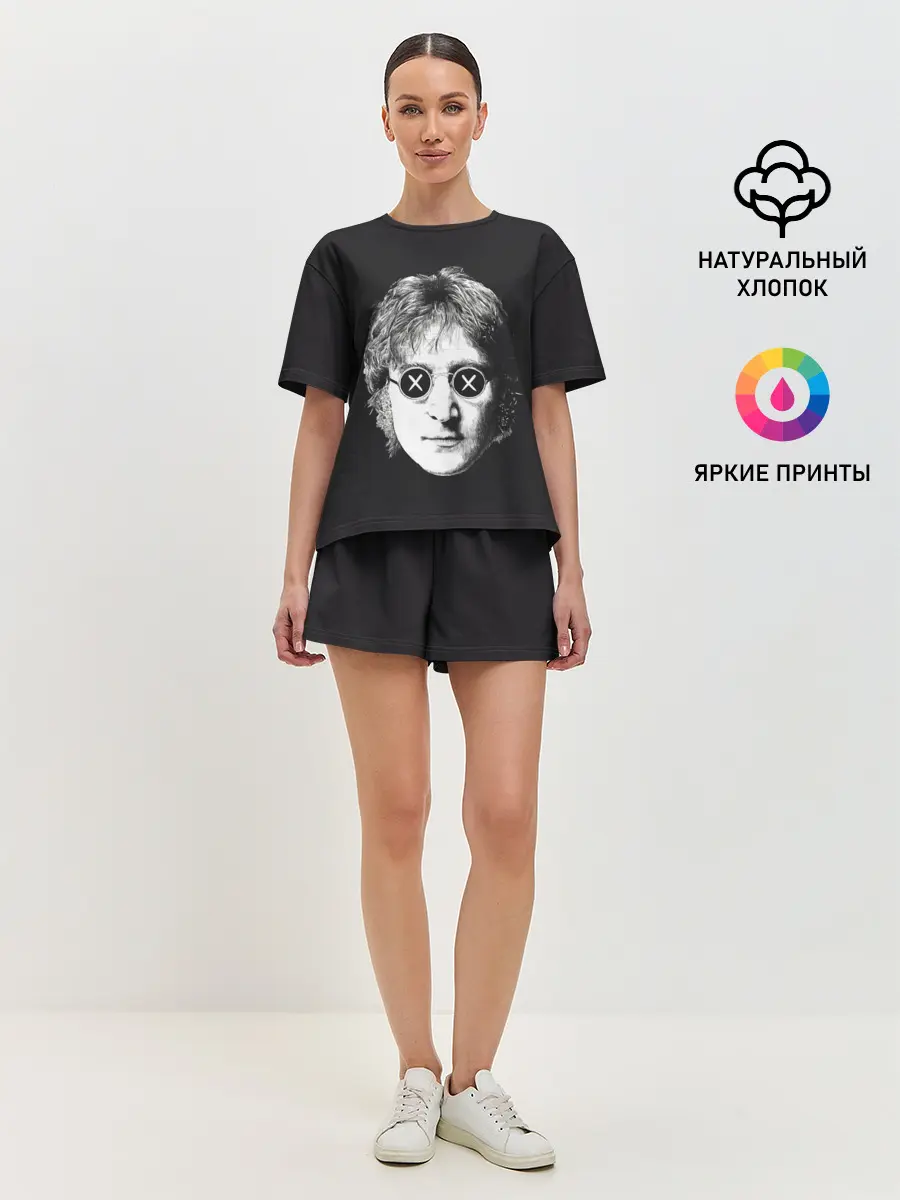 Женская пижама с шортами / Ленон в очках