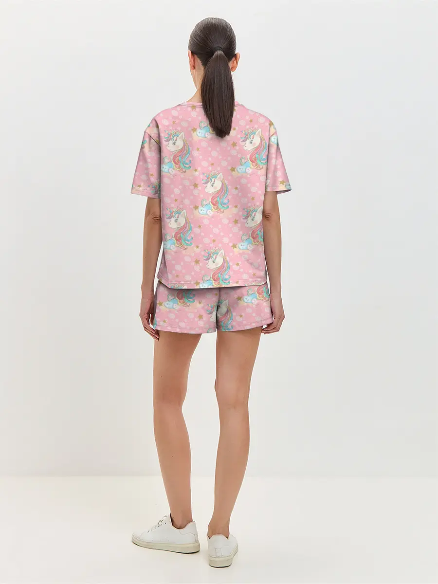 Женская пижама с шортами / Единороги для девочек
