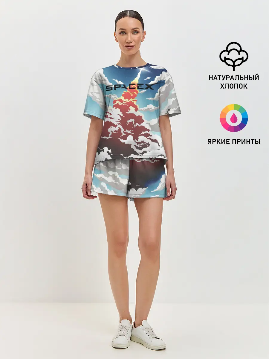Женская пижама с шортами / Ракета | SpaceX
