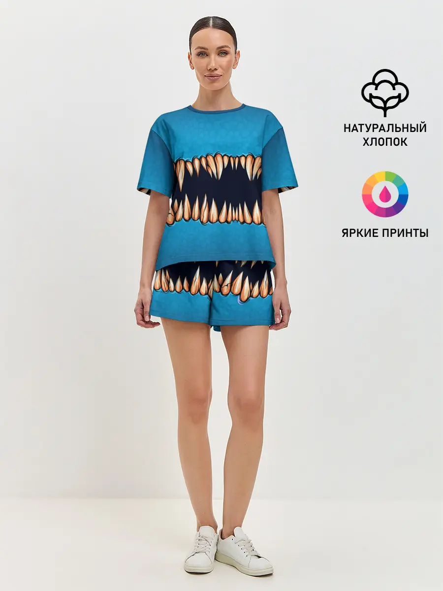 Женская пижама с шортами / Зубастая коллекция