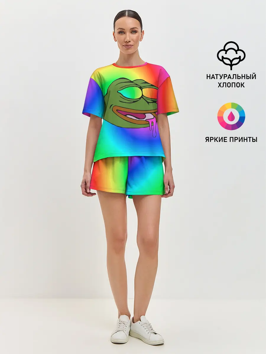 Женская пижама с шортами / Pepe rainbow
