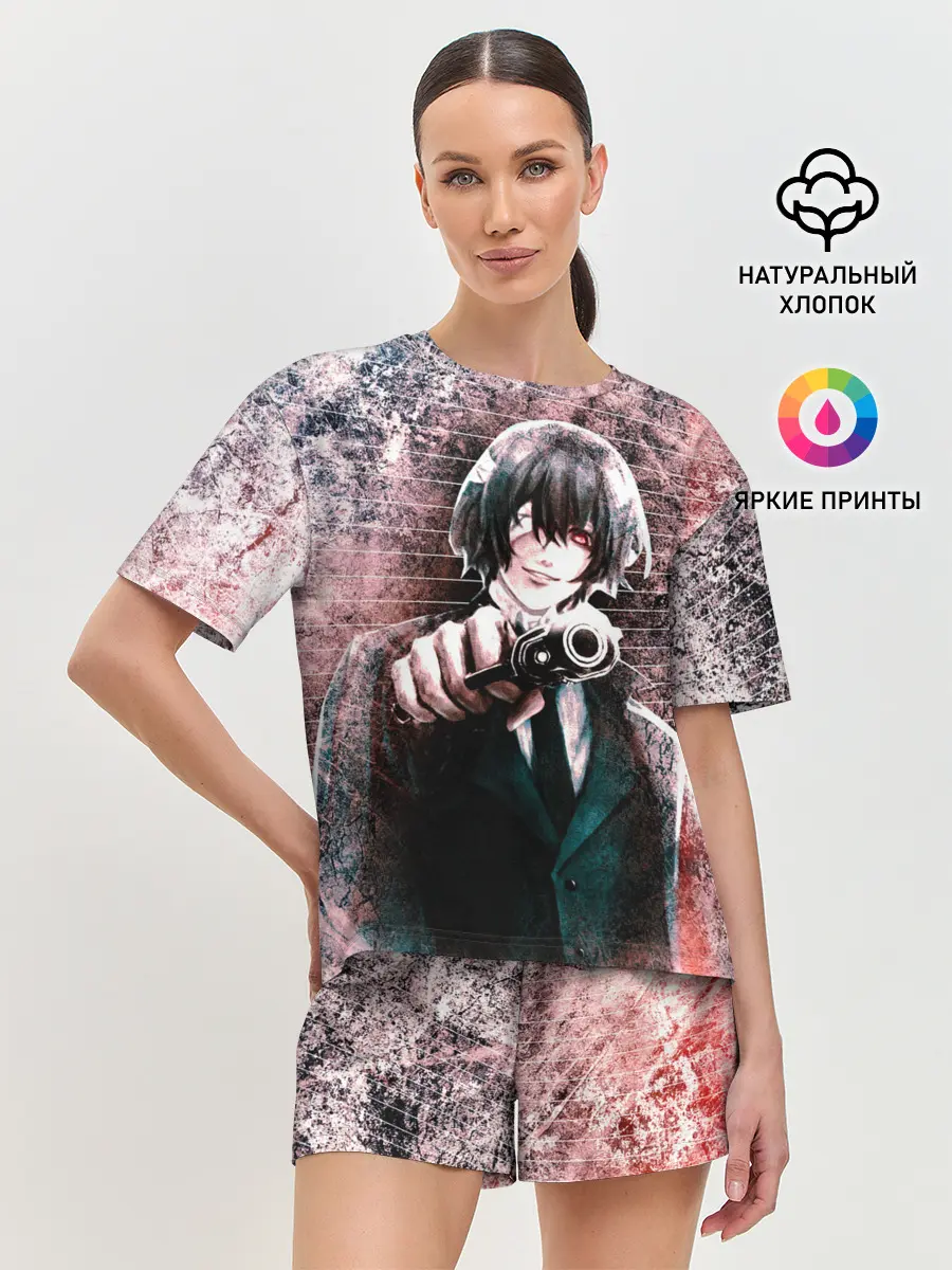 Женская пижама с шортами / Опасный Дазай Осаму