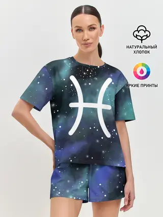 Женская пижама с шортами / Рыбы / Pisces, Знак зодиака