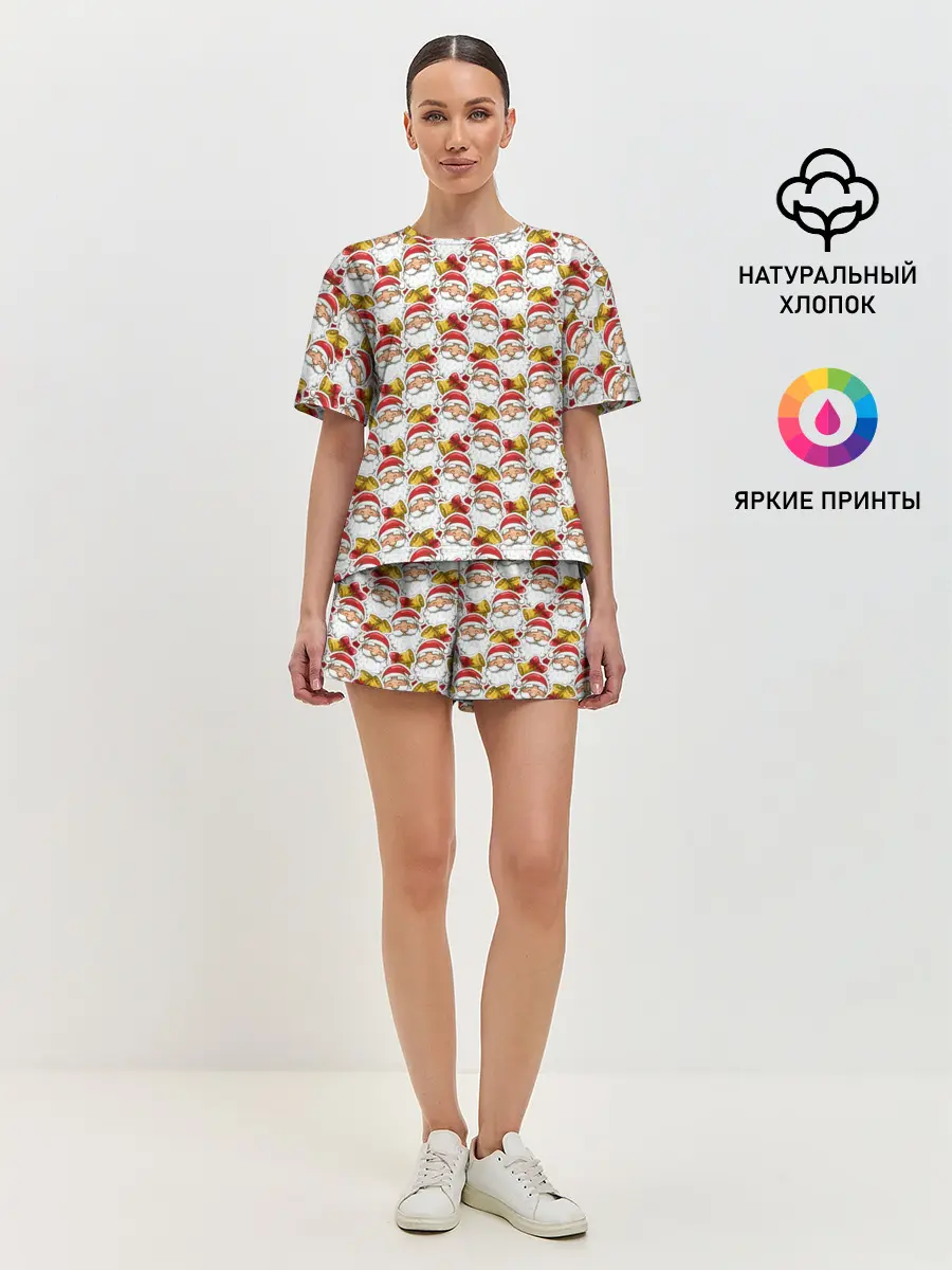 Женская пижама с шортами / Дед Мороз