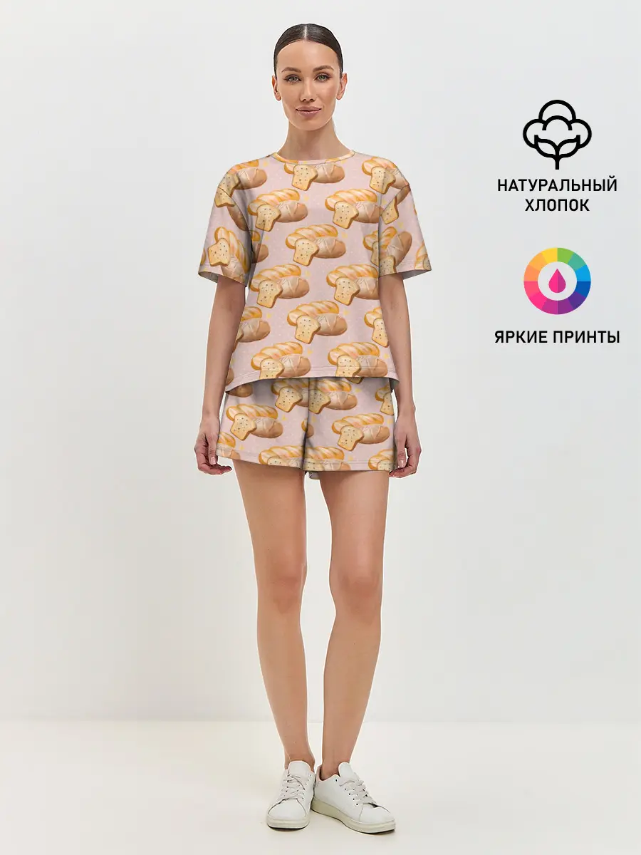 Женская пижама с шортами / Выпечка - хлеб