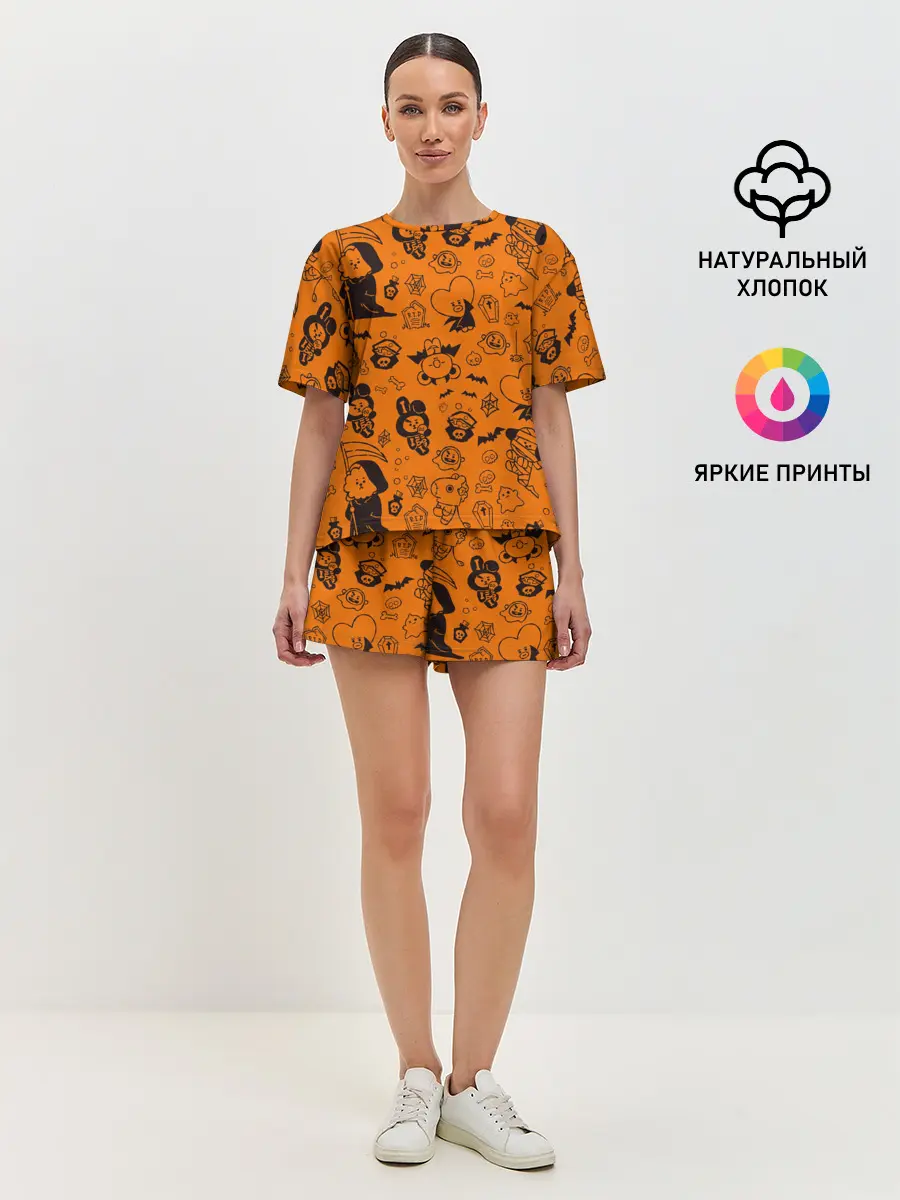 Женская пижама с шортами / Spooky Halloween BT21 | BTS