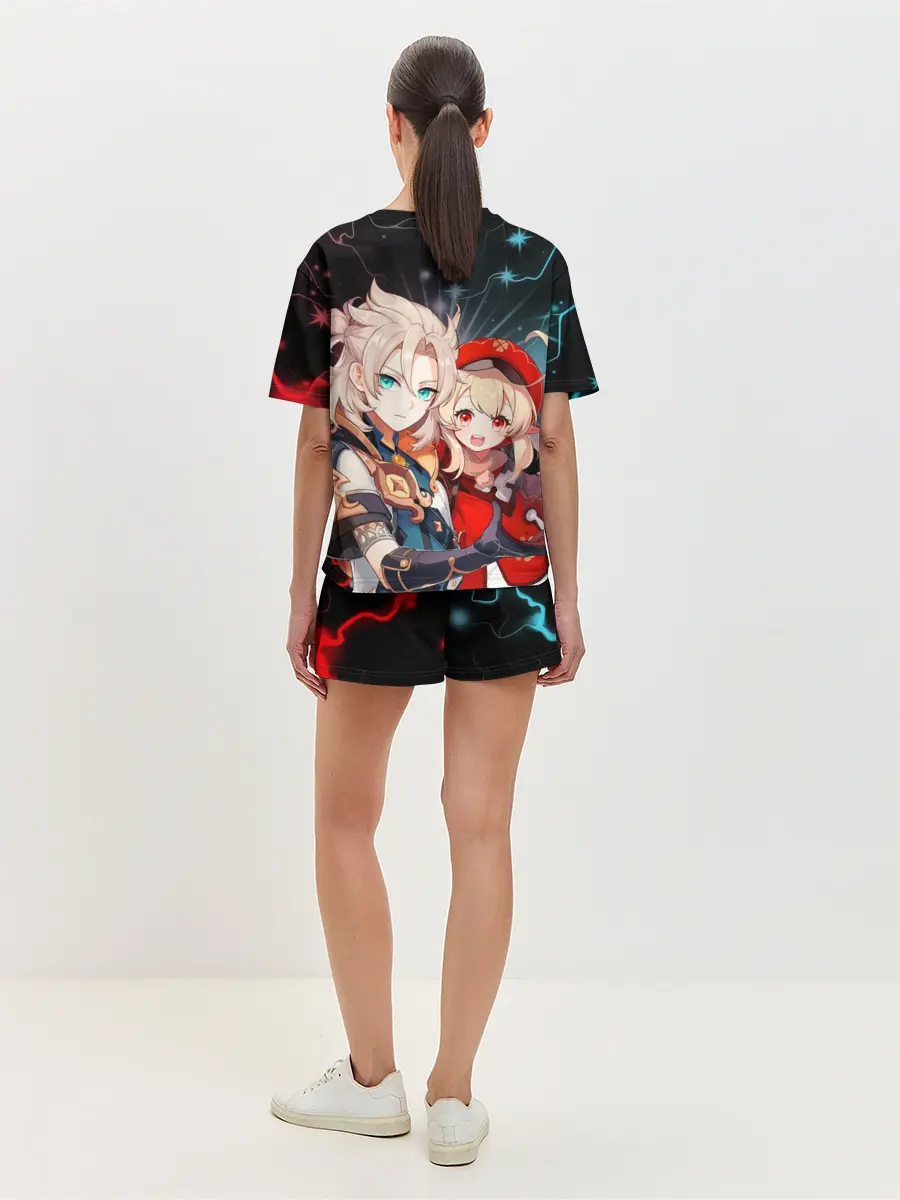Женская пижама с шортами / Альбедо и Кли, Genshin Impact