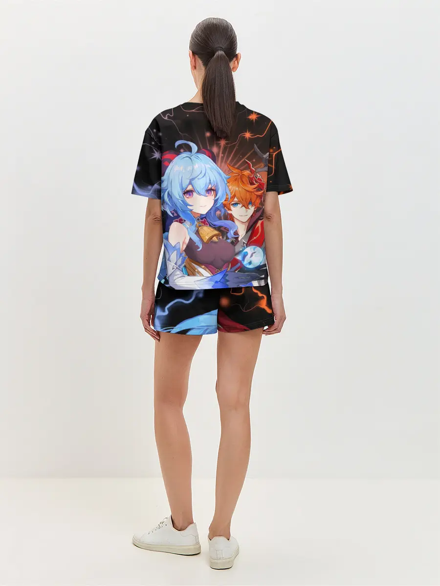 Женская пижама с шортами / Тарталья и Гань Юй, Genshin Impact