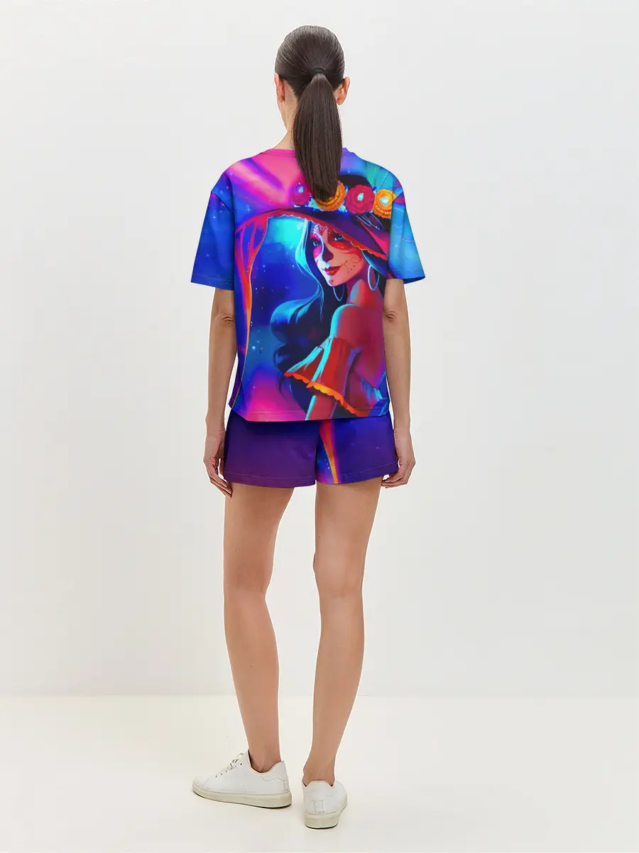 Женская пижама с шортами / Неоновая ведьма