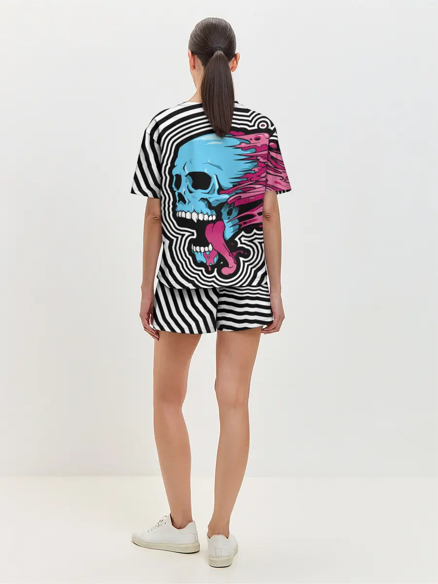 Женская пижама с шортами / Летящий череп