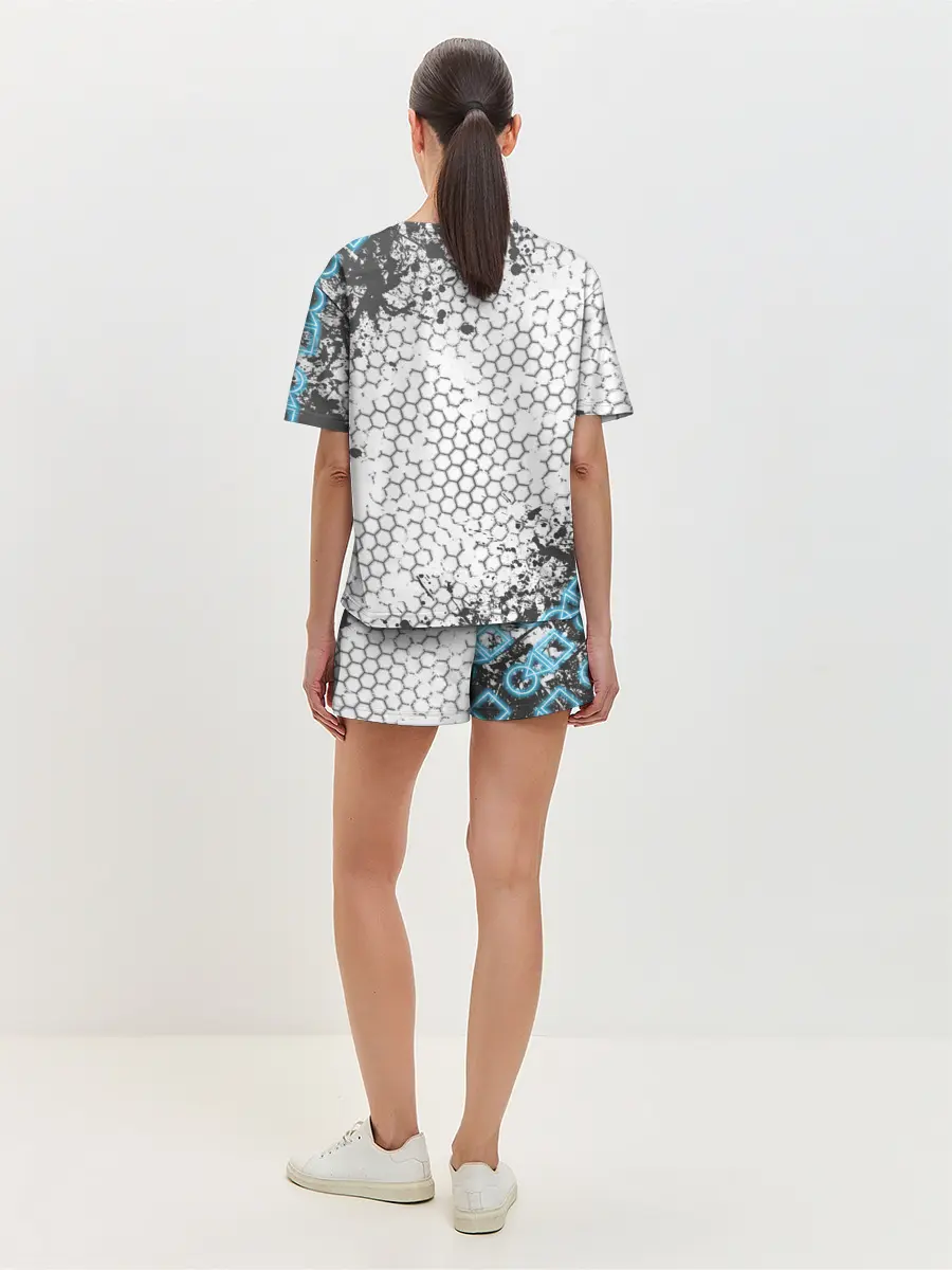 Женская пижама с шортами / Игра в кальмара Неон