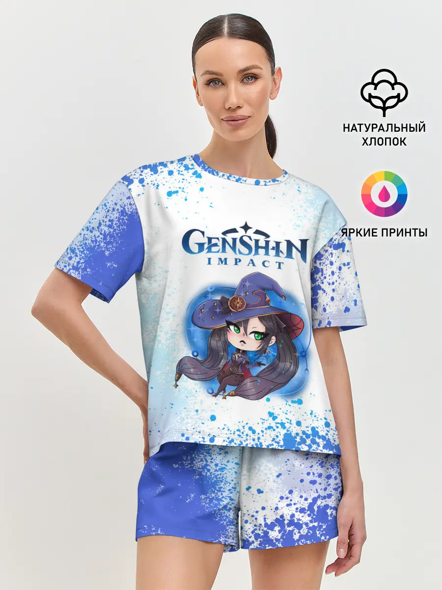 Женская пижама с шортами / Мона | Геншин Импакт