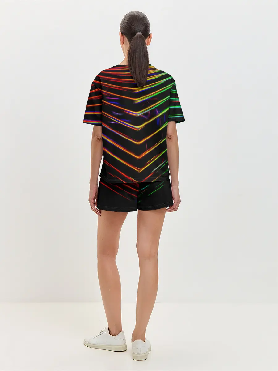 Женская пижама с шортами / Неоновый угол