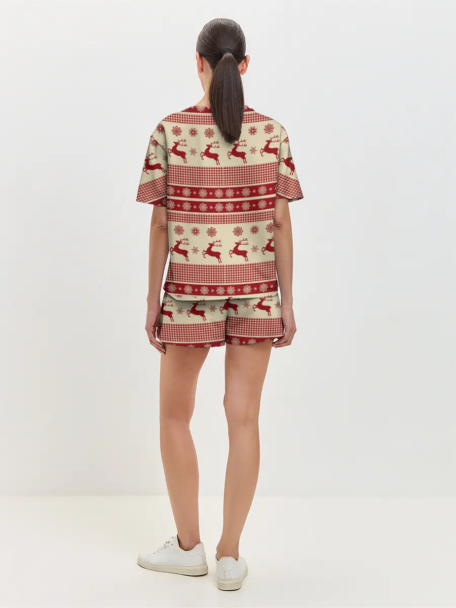 Женская пижама с шортами / Новогодние Олени!