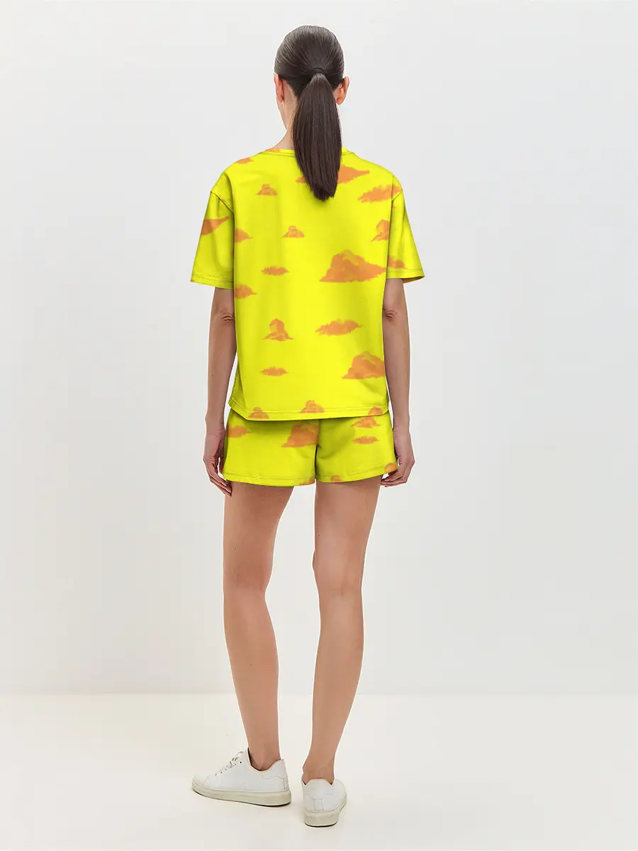 Женская пижама с шортами / Рыжие облака