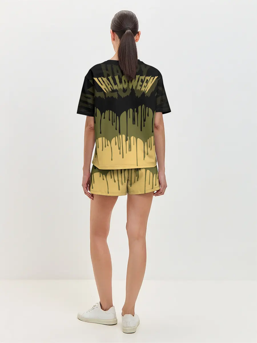 Женская пижама с шортами / Тыква в ночь мертвецов