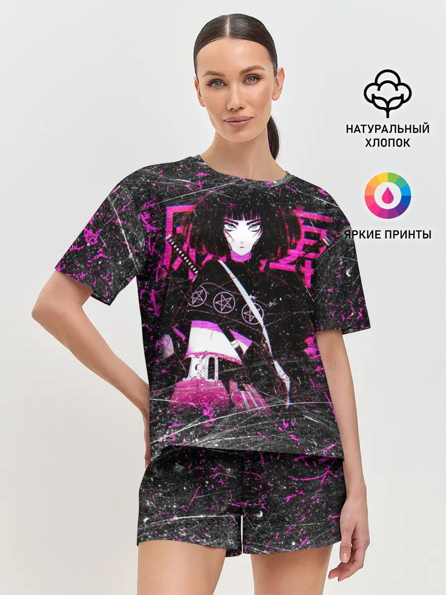 Женская пижама с шортами / Vinne Yuna Самурай Киберпанк