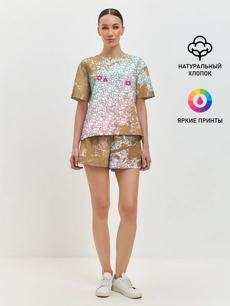Женская пижама с шортами / Лого / Игра в кальмара