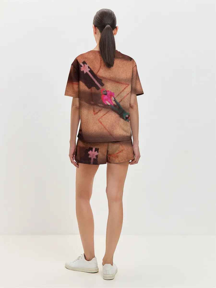 Женская пижама с шортами / Стикерпак / Игра в кальмара