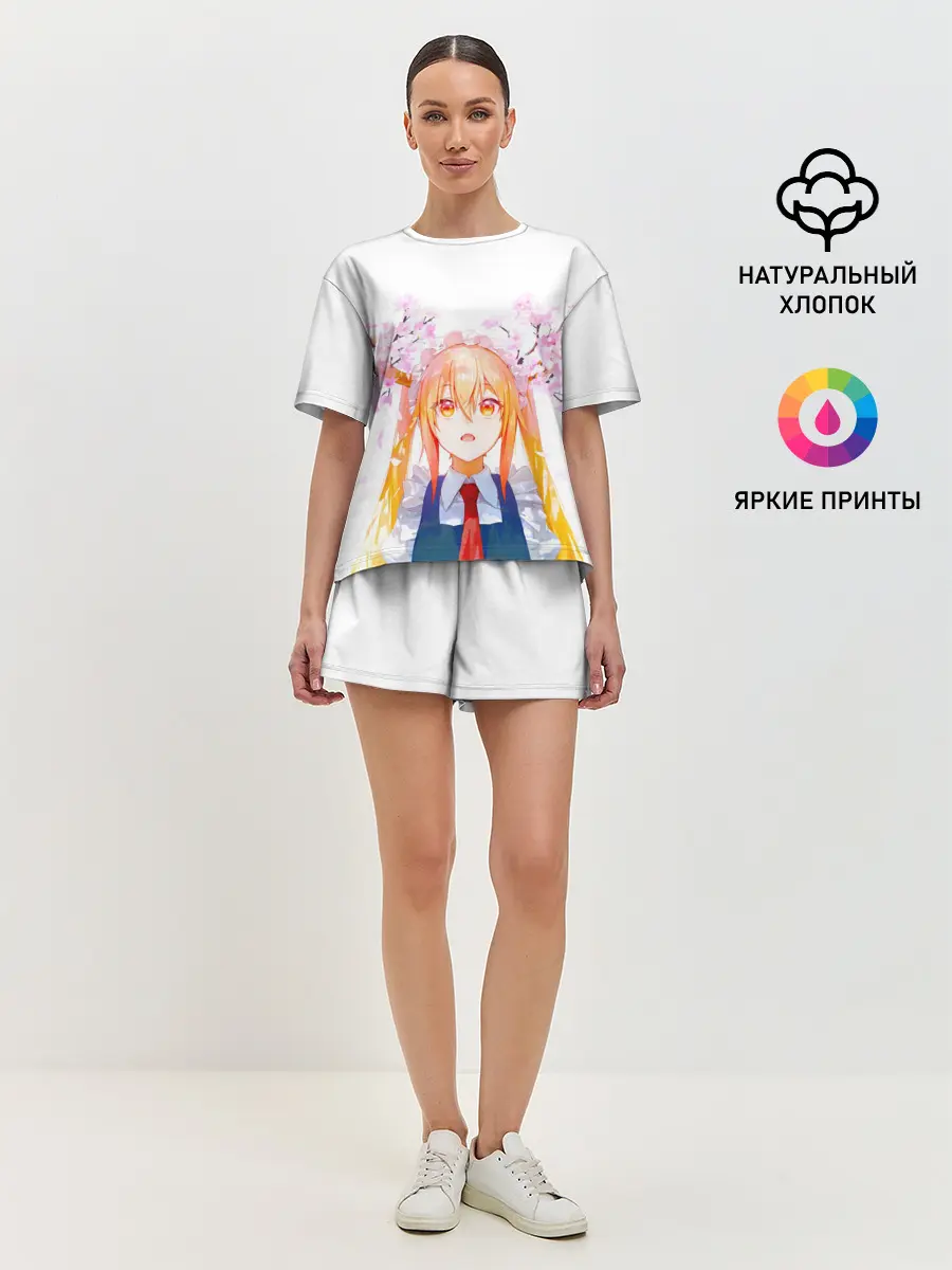 Женская пижама с шортами / Горничная Мисс Кобаяши расцветает Тору