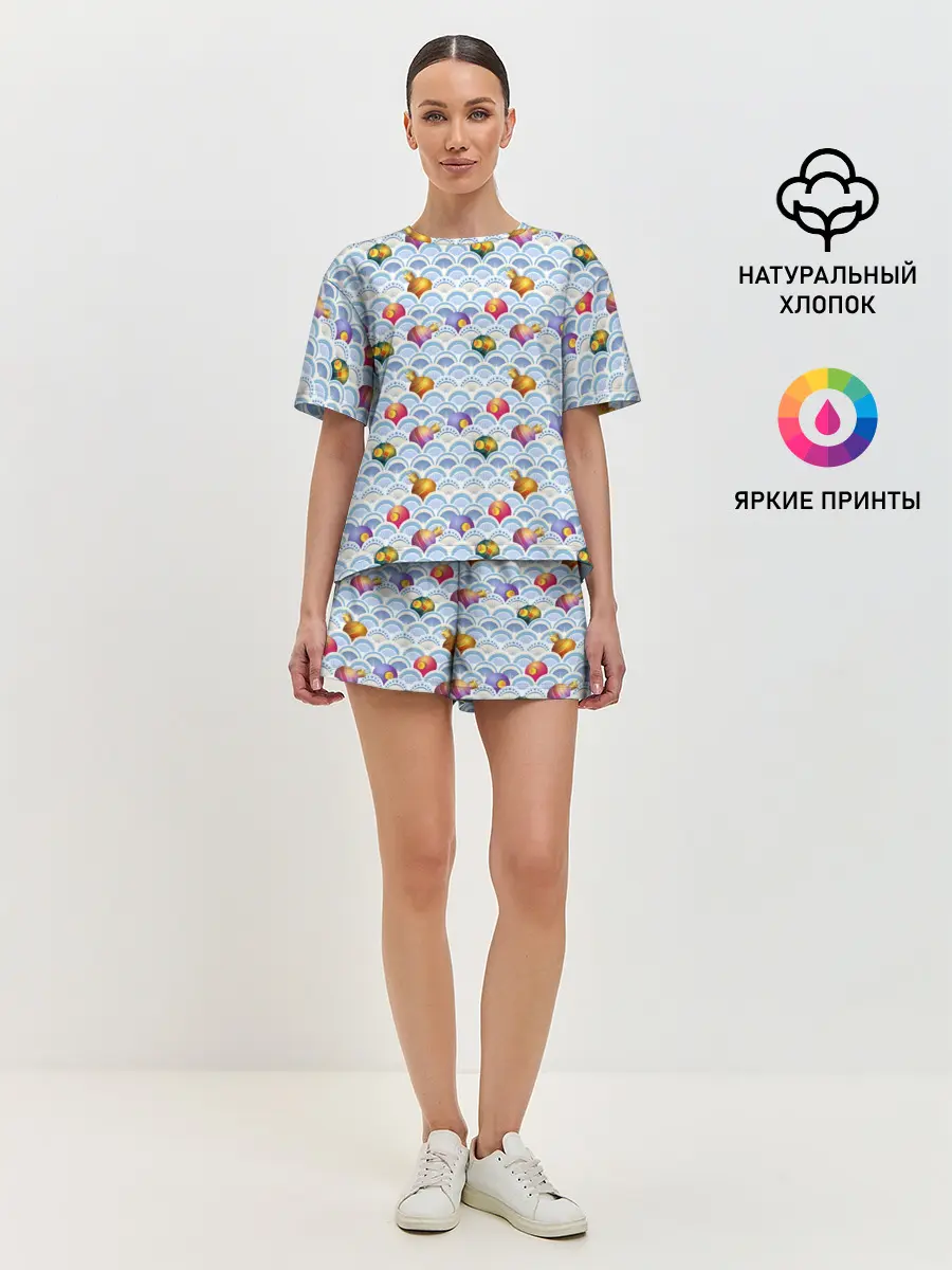 Женская пижама с шортами / Праздничные Игрушки