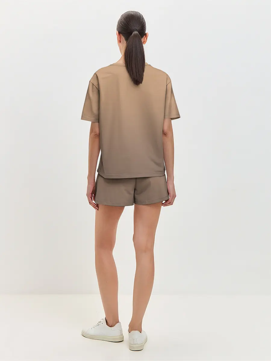 Женская пижама с шортами / акварельный енотик