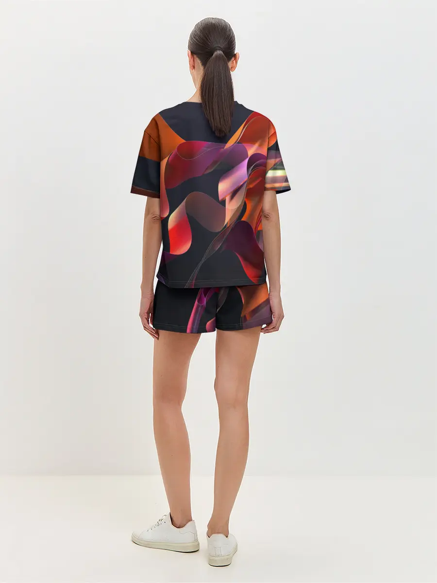 Женская пижама с шортами / Абстрактные ленты