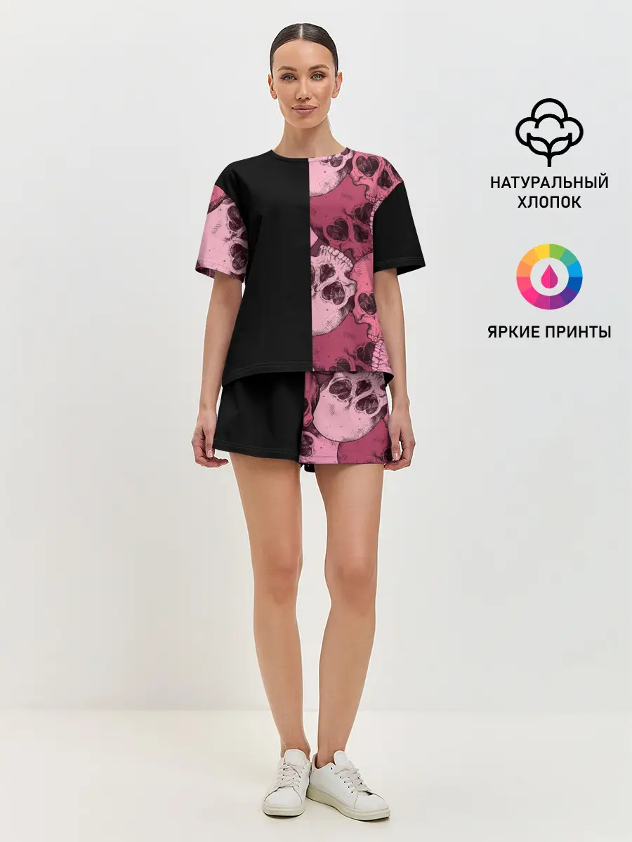 Женская пижама с шортами / Dark and Skull