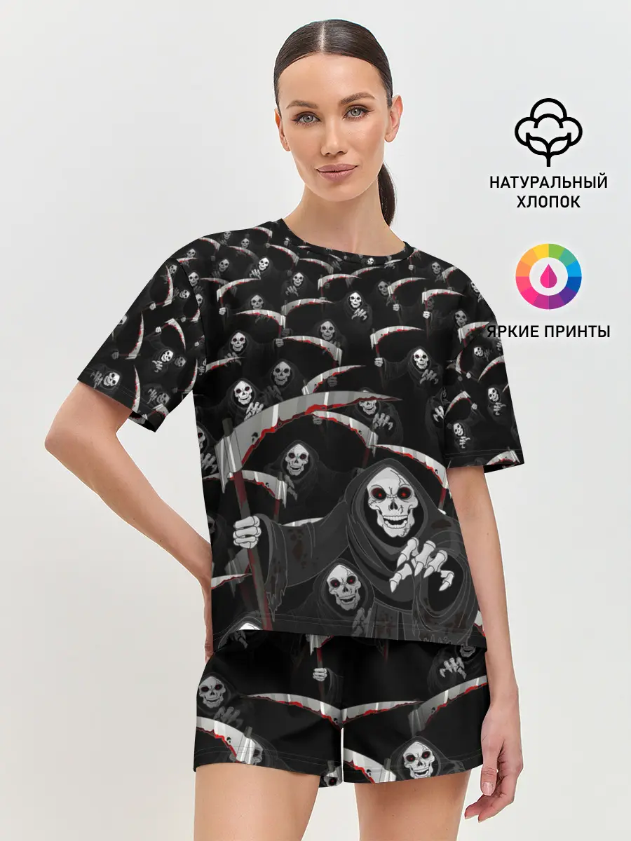 Женская пижама с шортами / Жнецы идут