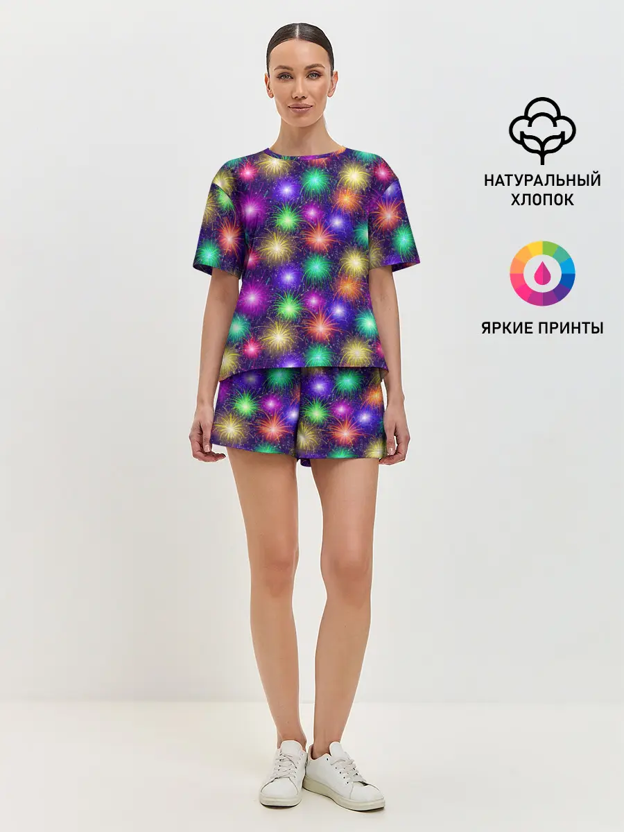 Женская пижама с шортами / Фейерверк