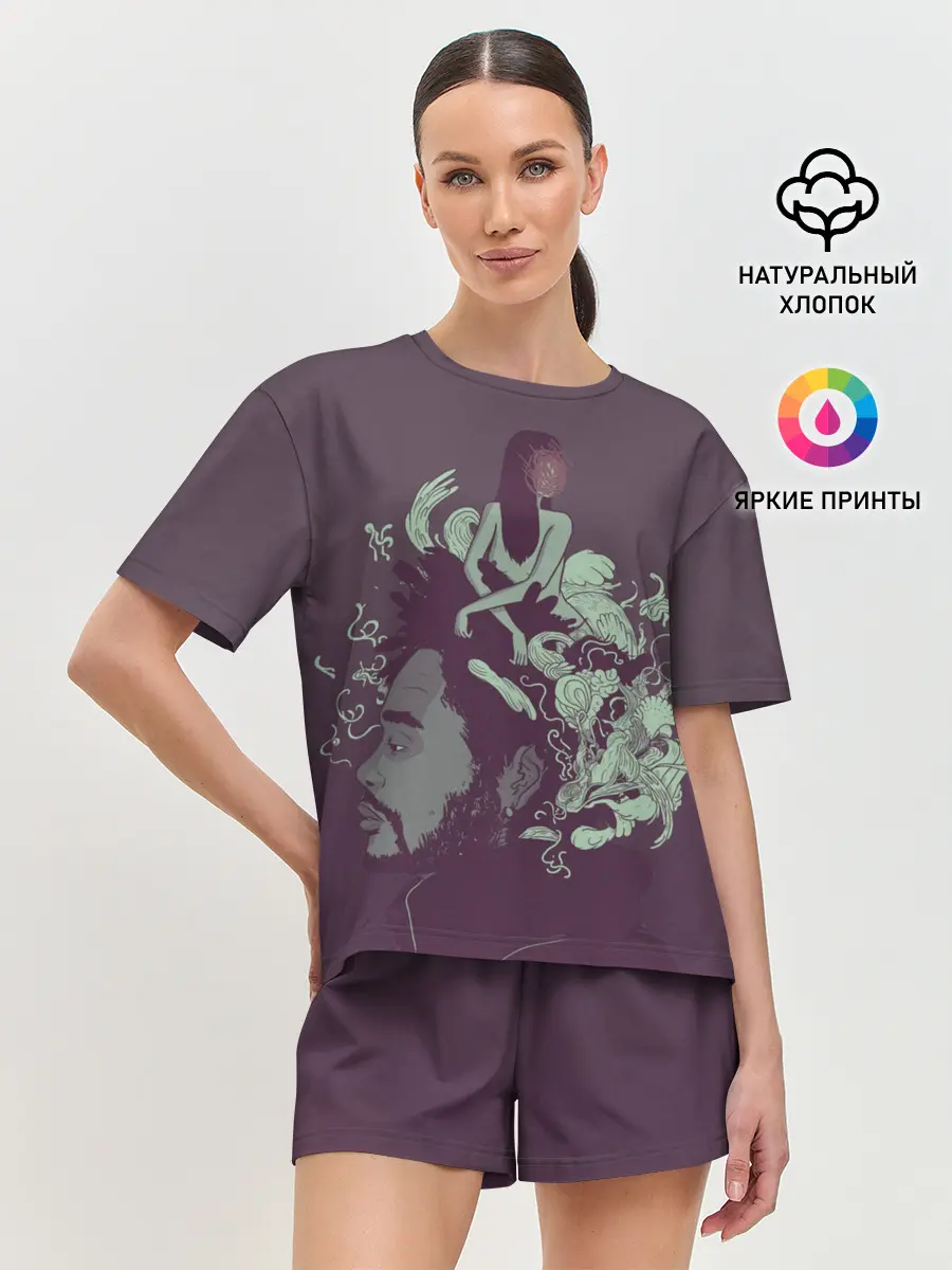 Женская пижама с шортами / Психоделический Эйбл