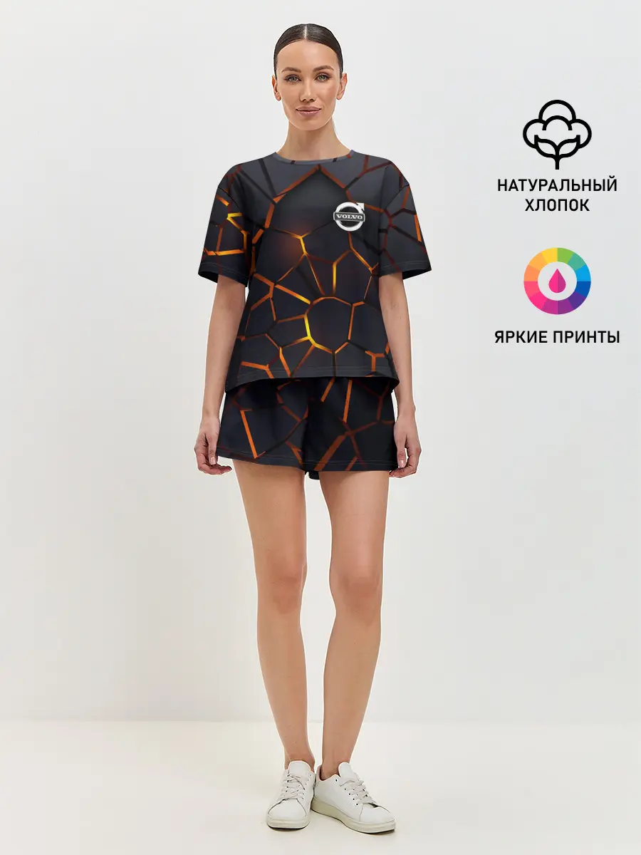 Женская пижама с шортами / Volvo 3D геометрия