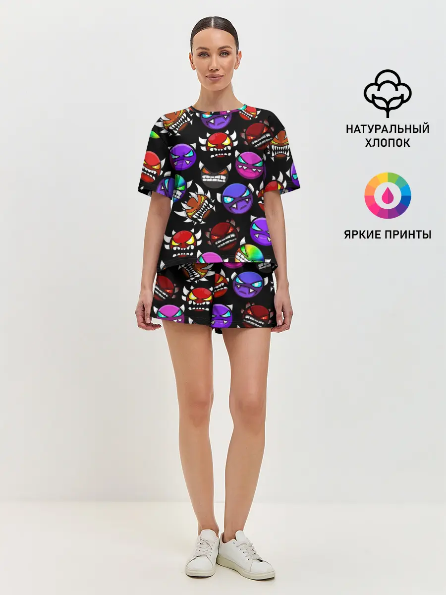 Женская пижама с шортами / Geometry Dash Demons