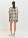Женская пижама с шортами / клетчатый принт в стиле Burberry