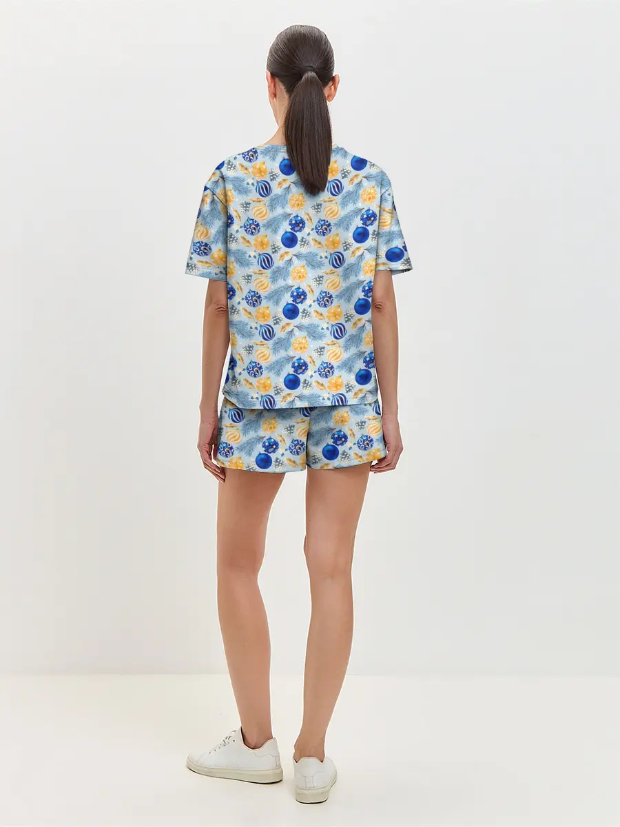 Женская пижама с шортами / Новогодние Украшения